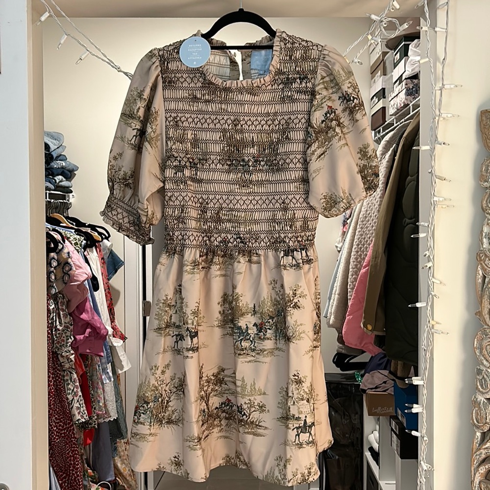 Hill House Home Vivi Nap Dress in Equestrian Toile M NWT